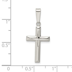 Sterling Silver Polished D/C Cross Pendant QC9056