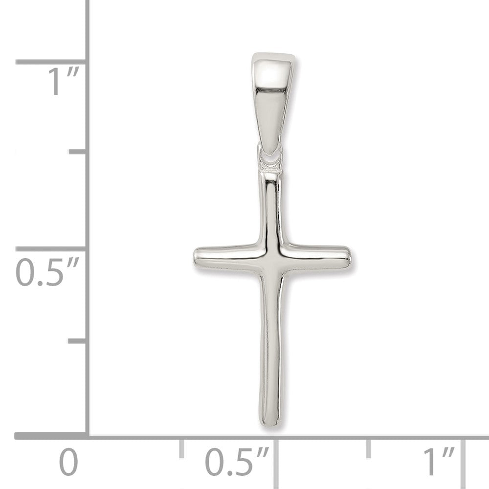 Sterling Silver Polished Cross Pendant QC9058
