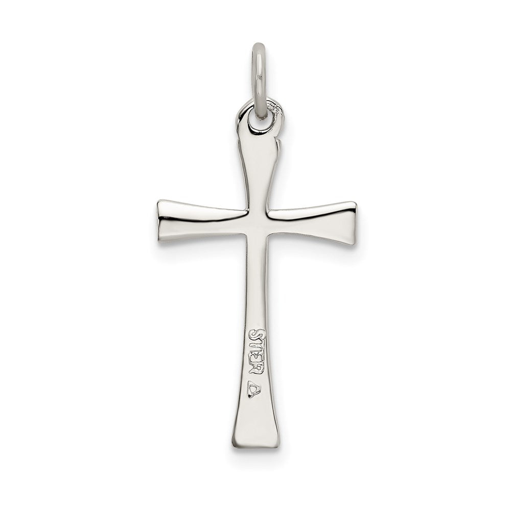 Sterling Silver Polished CZ Cross Pendant QC9090