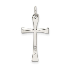 Sterling Silver Polished CZ Cross Pendant QC9090