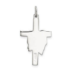 Sterling Silver Polished and Satin Draped Cross Pendant QC9094