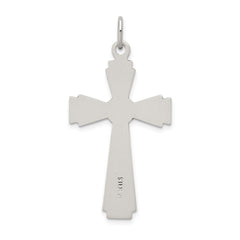 Sterling Silver Satin and D/C INRI Crucifix Pendant QC9098
