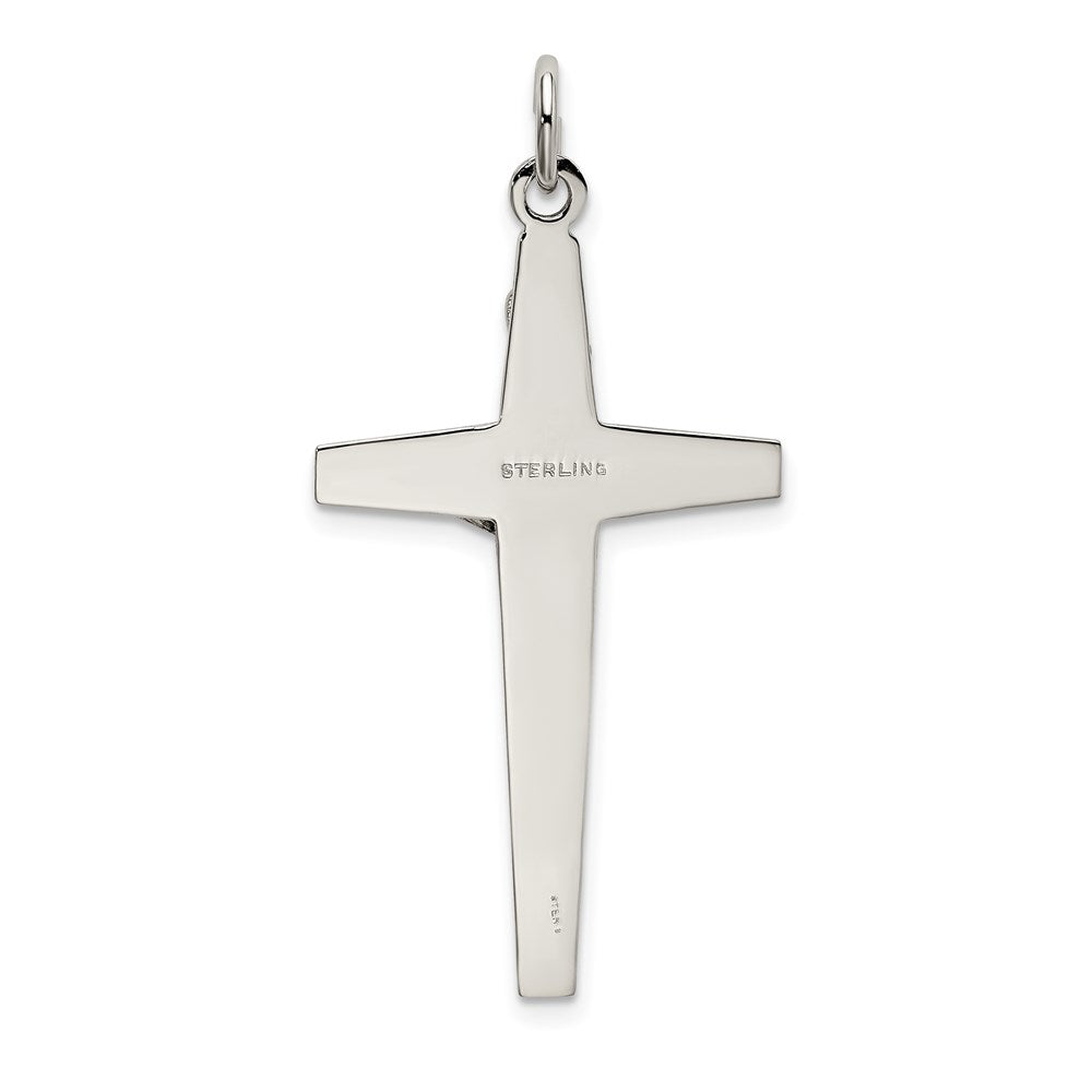 Sterling Silver & Gold-plated Polished and Textured INRI Crucifix Pendant QC9099