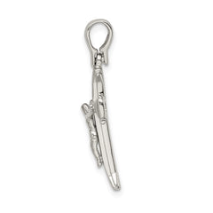 Sterling Silver Rhodium-plated Satin & Polished Crucifix Pendant QC9102