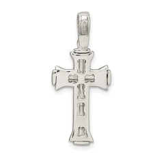 Sterling Silver Rhodium-plated Satin & Polished Crucifix Pendant QC9102
