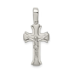 Sterling Silver Rhodium-plated Satin & Polished Crucifix Pendant QC9102