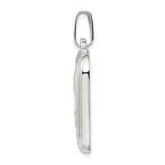 Sterling Silver Satin & Polished Mary w/Hail Mary Prayer Pendant QC9116