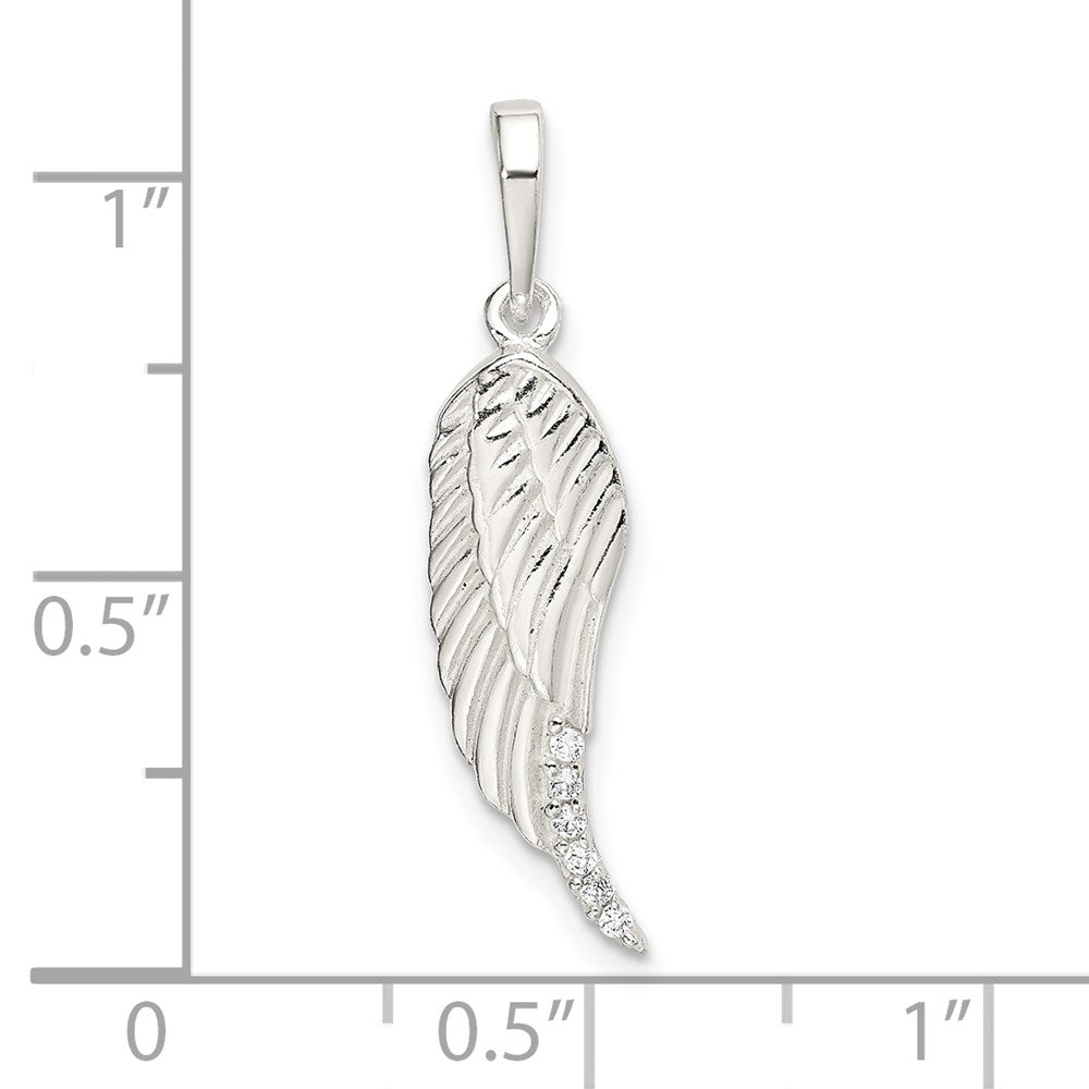 Sterling Silver Polished Wing Pendant QC9140