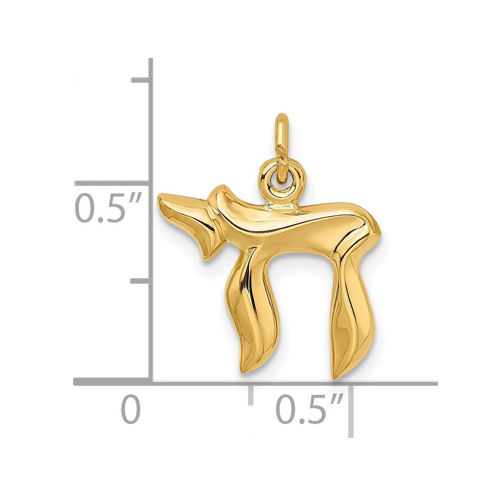 Sterling Silver Gold-plated Polished Small Chai Pendant QC9164