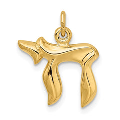 Sterling Silver Gold-plated Polished Small Chai Pendant QC9164