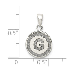 Sterling Silver Glitter Enamel Letter G Initial Circle Pendant QC9180G