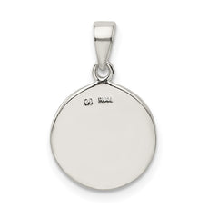 Sterling Silver Glitter Enamel Letter J Initial Circle Pendant QC9180J