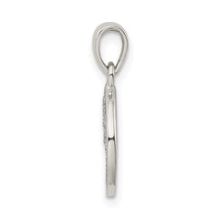 Sterling Silver Glitter Enamel Letter L Initial Circle Pendant QC9180L