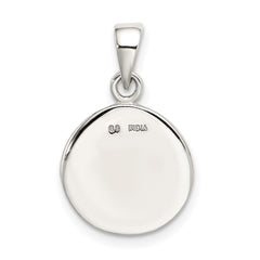 Sterling Silver Glitter Enamel Letter N Inital Circle Pendant QC9180N