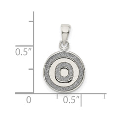 Sterling Silver Glitter Enamel Letter O Inital Circle Pendant QC9180O