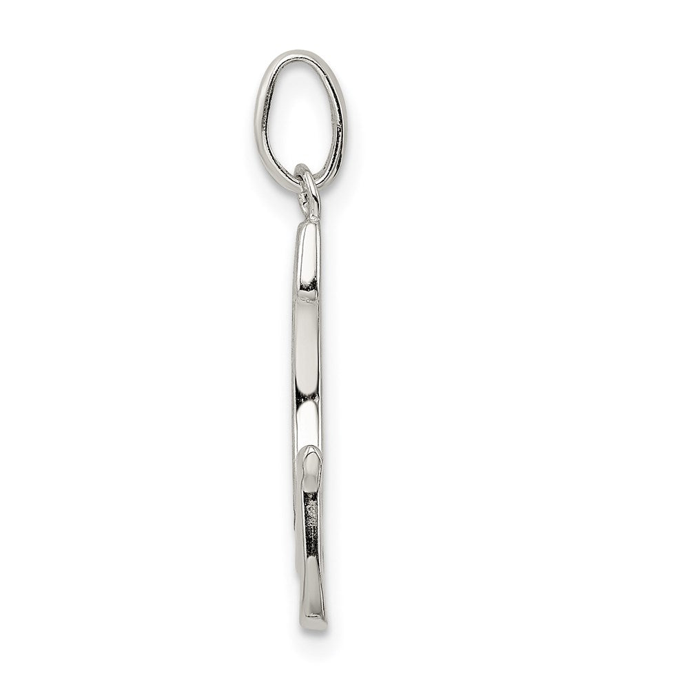 Sterling Silver Polished Glitter Enamel Letter G Initial Charm QC9181G