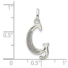 Sterling Silver Polished Glitter Enamel Letter G Initial Charm QC9181G