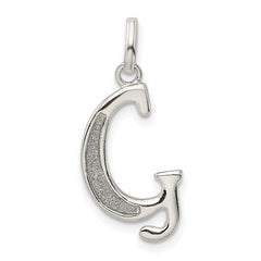 Sterling Silver Polished Glitter Enamel Letter G Initial Charm QC9181G
