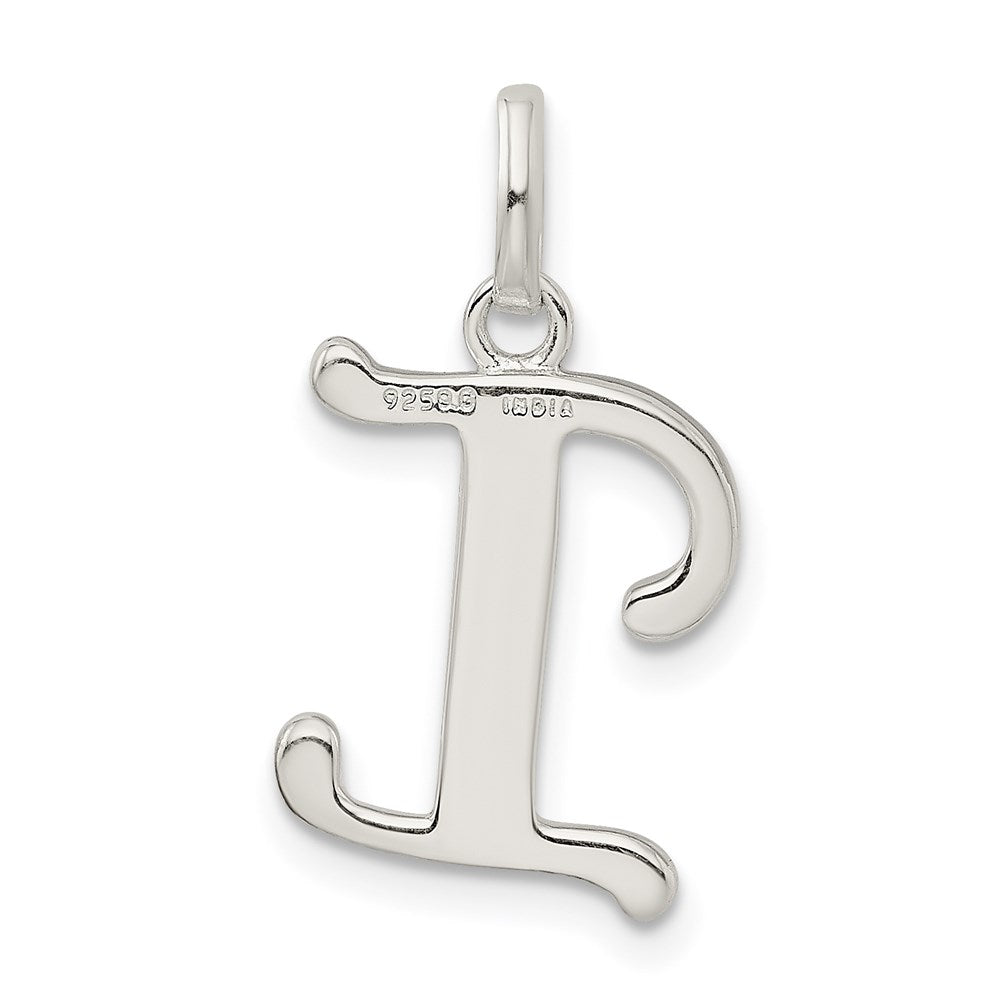 Sterling Silver Polished Glitter Enamel Letter I Initial Charm QC9181I