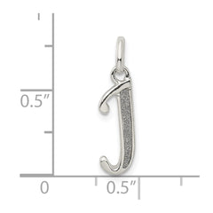 Sterling Silver Polished Glitter Enamel Letter J Initial Charm QC9181J