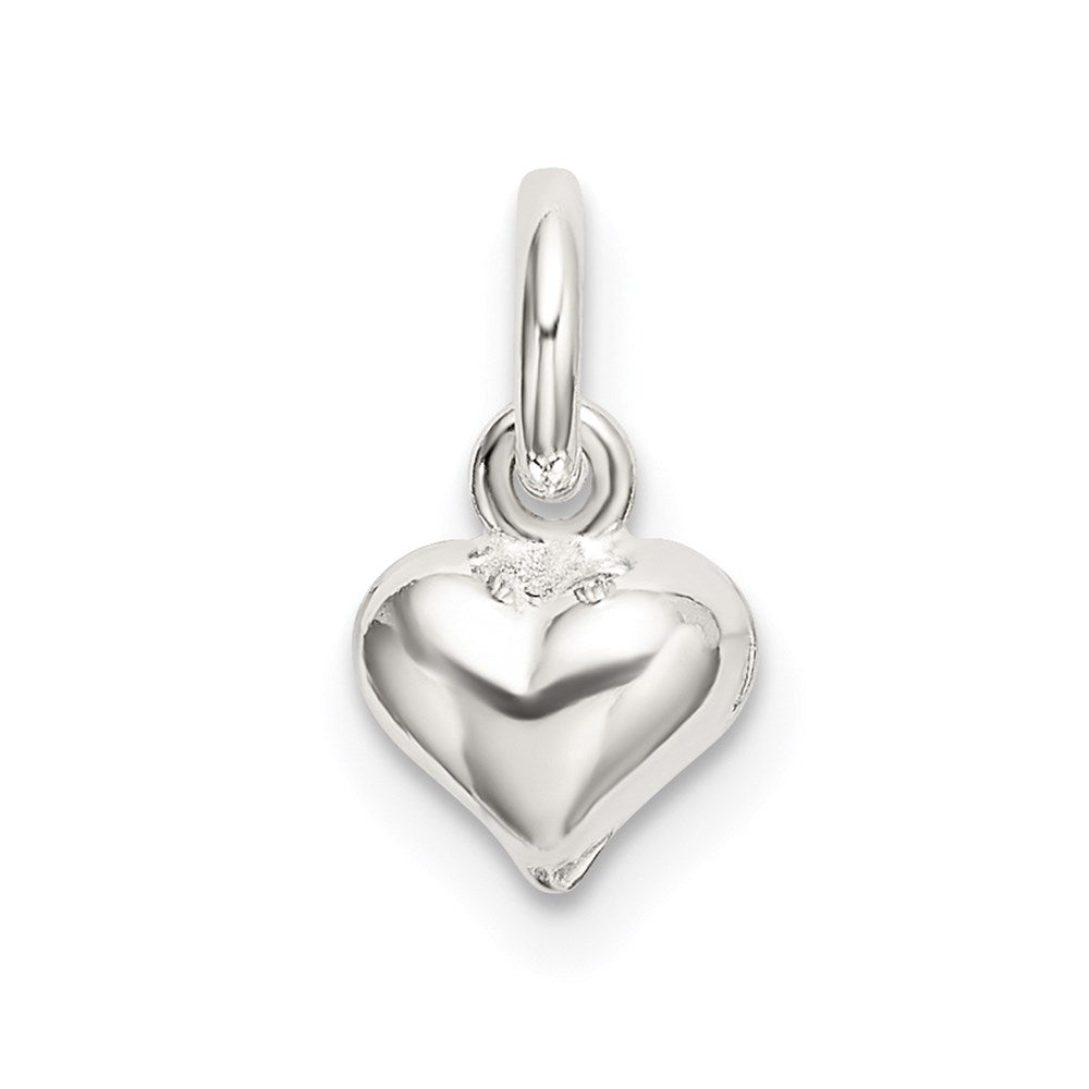 Sterling Silver Polished Puffed Heart Charm QC9182