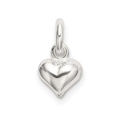 Sterling Silver Polished Puffed Heart Charm QC9182