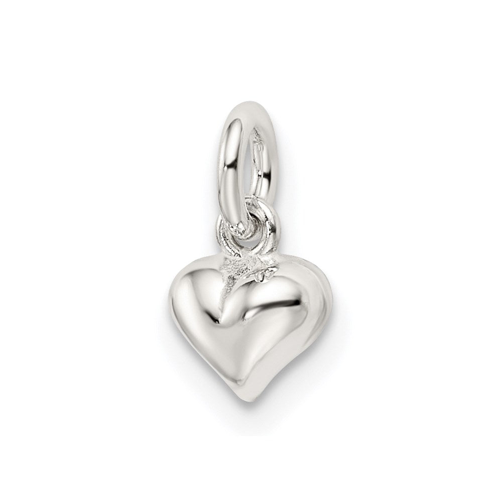 Sterling Silver Polished Puffed Heart Charm QC9182