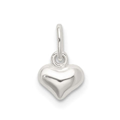 Sterling Silver Polished Puffed Heart Charm QC9183