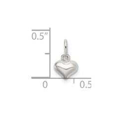 Sterling Silver Polished Puffed Heart Charm QC9183