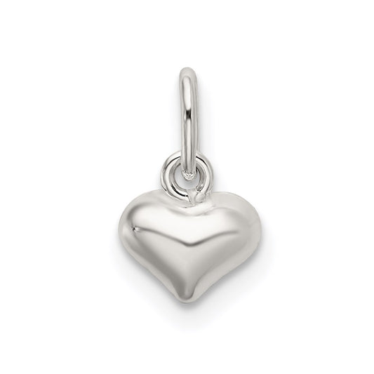 Sterling Silver Polished Puffed Heart Charm QC9183