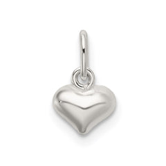Sterling Silver Polished Puffed Heart Charm QC9183
