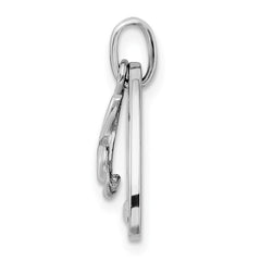 Sterling Silver RH-plated Crystal Antique Guitar Pendant QC9208