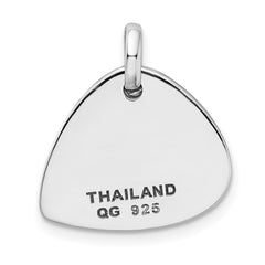 Sterling Silver RH-plated Crystal Antique Guitar Pendant QC9208