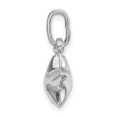 Sterling Silver Rhodium Plated Polished Puffed Star Charm QC9223