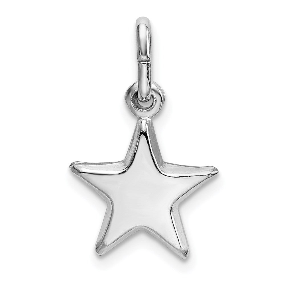 Sterling Silver Rhodium Plated Polished Star Charm QC9224
