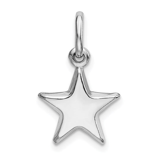 Sterling Silver Rhodium Plated Polished Star Charm QC9224