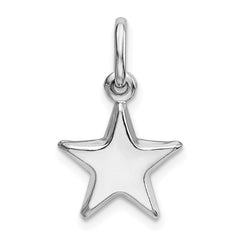 Sterling Silver Rhodium Plated Polished Star Charm QC9224