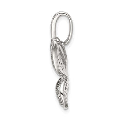 Sterling Silver Rhod-plated Polished Preciosa Crystal Butterfly Pendant QC9231