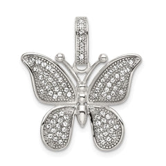 Sterling Silver Rhod-plated Polished Preciosa Crystal Butterfly Pendant QC9231