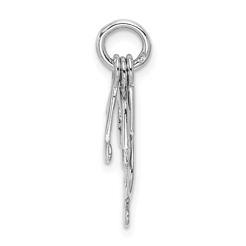 Sterling Silver Rhod-plated Polished Music Notes Charm QC9294