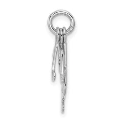 Sterling Silver Rhod-plated Polished Music Notes Charm QC9294