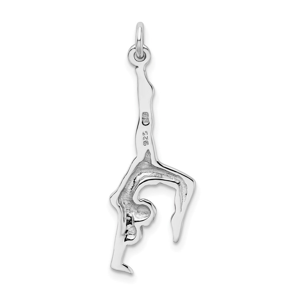 Sterling Silver Rhodium-plated Polished Gymnast Pendant QC9299