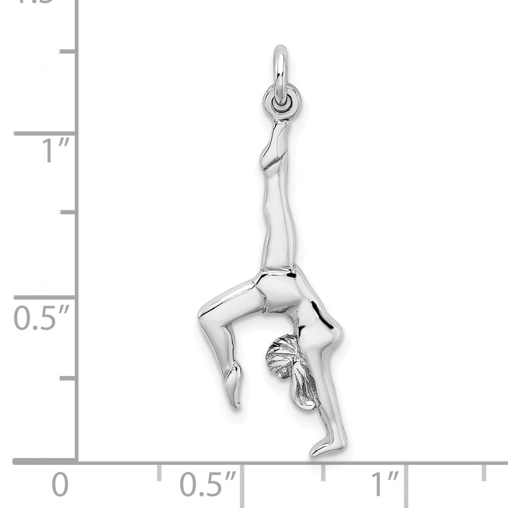 Sterling Silver Rhodium-plated Polished Gymnast Pendant QC9299