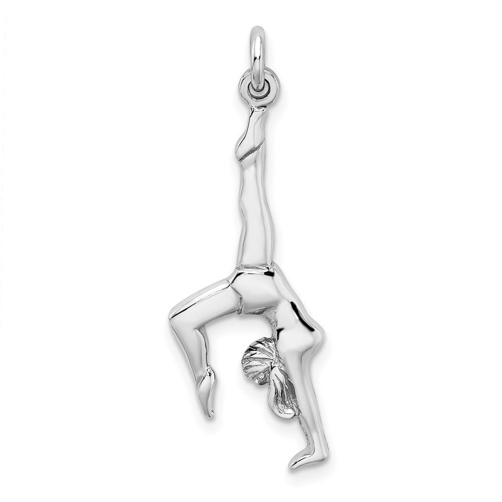 Sterling Silver Rhodium-plated Polished Gymnast Pendant QC9299