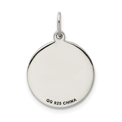 Sterling Silver Rhodium-plated Enameled Statue of Liberty w/Flag Charm QC9351