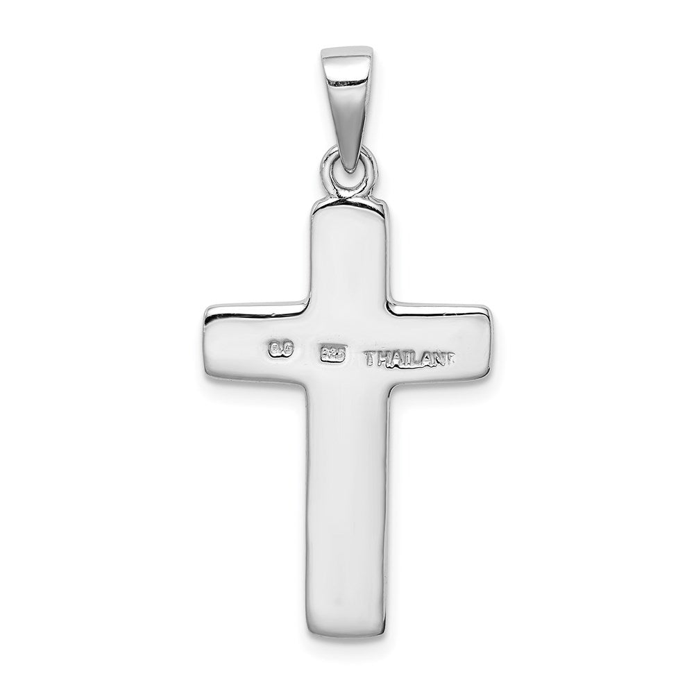 Sterling Silver Rhodium-plated Cross Pendant QC9360