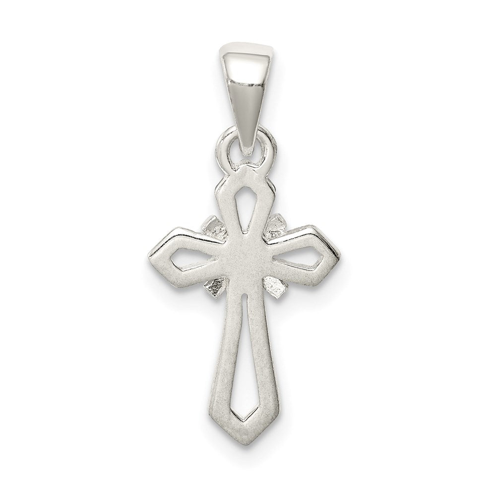 Sterling Silver Polished Cross Pendant QC9361
