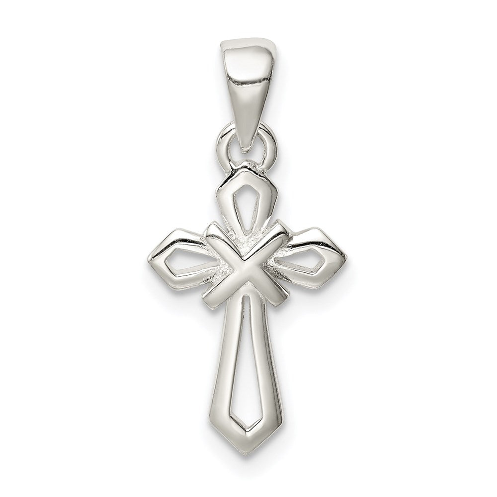 Sterling Silver Polished Cross Pendant QC9361