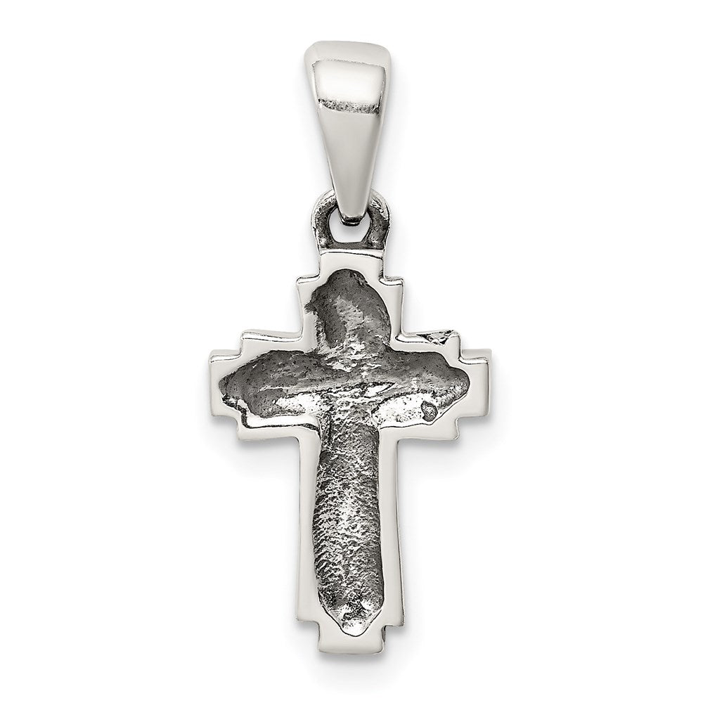 Sterling Silver Antiqued Cross Pendant QC9364