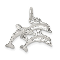 Sterling Silver Dolphins Charm QC939